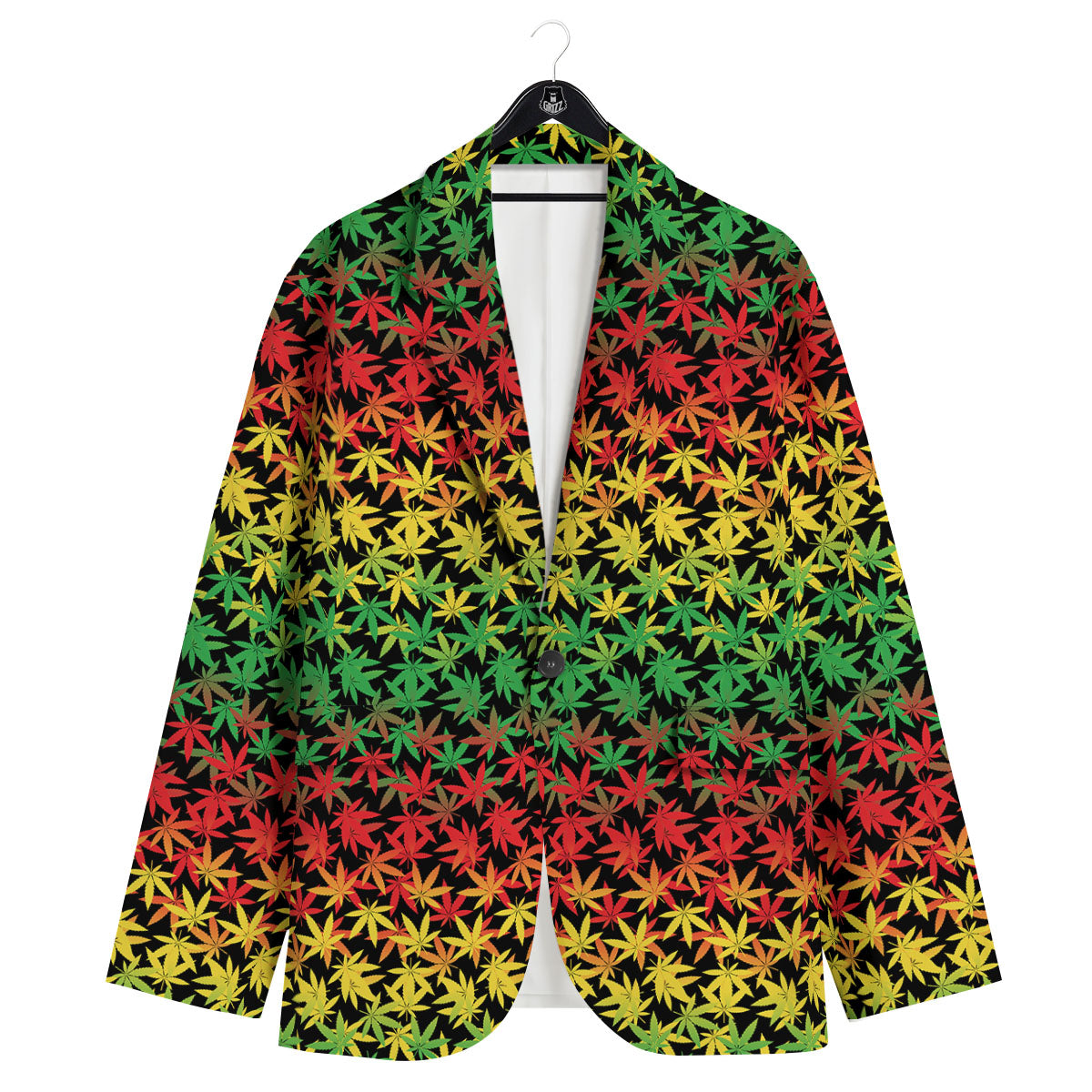 Reggae Hemp Leaves Print Pattern Men's Sport Coat-grizzshop