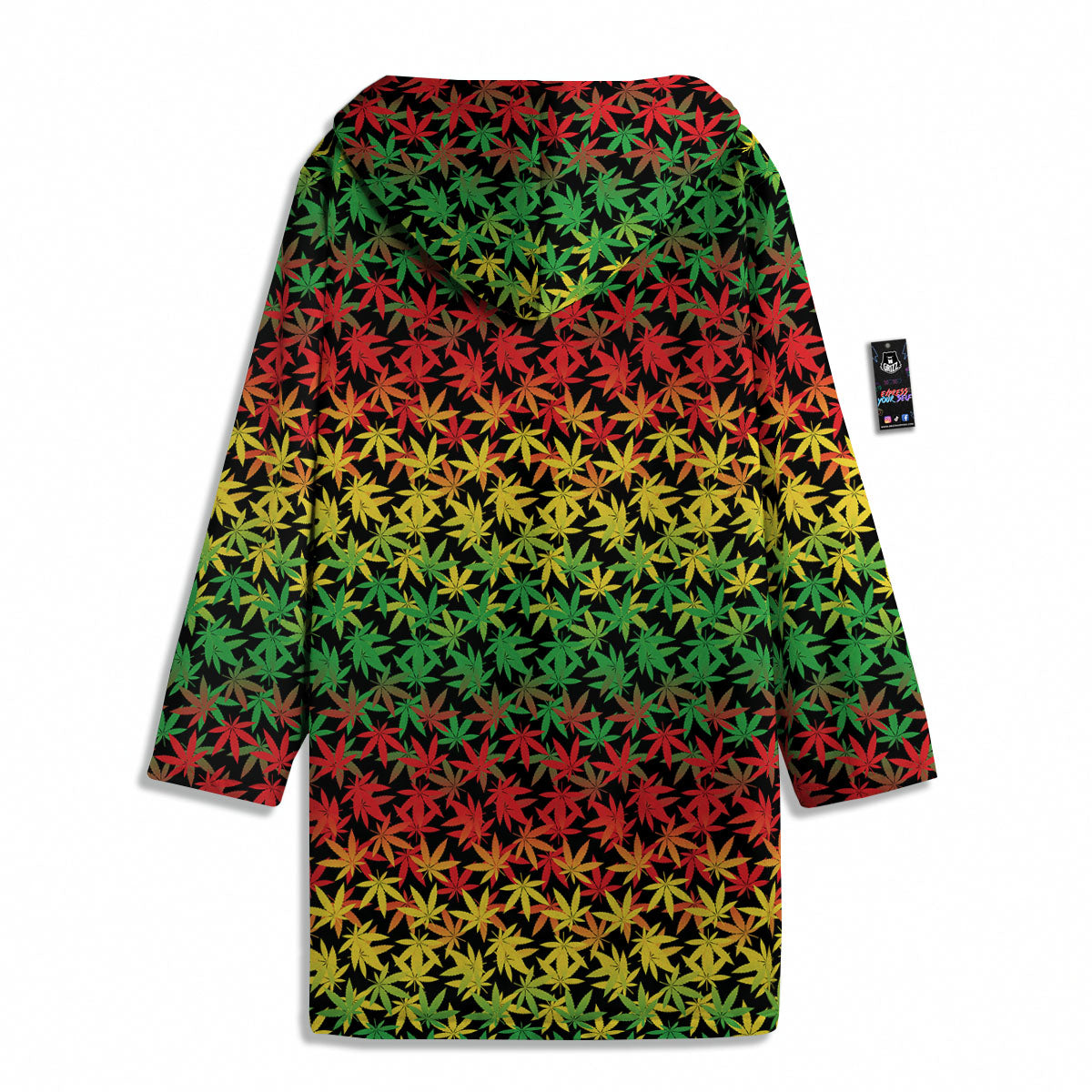 Reggae Hemp Leaves Print Pattern Men's Windbreaker Jacket-grizzshop