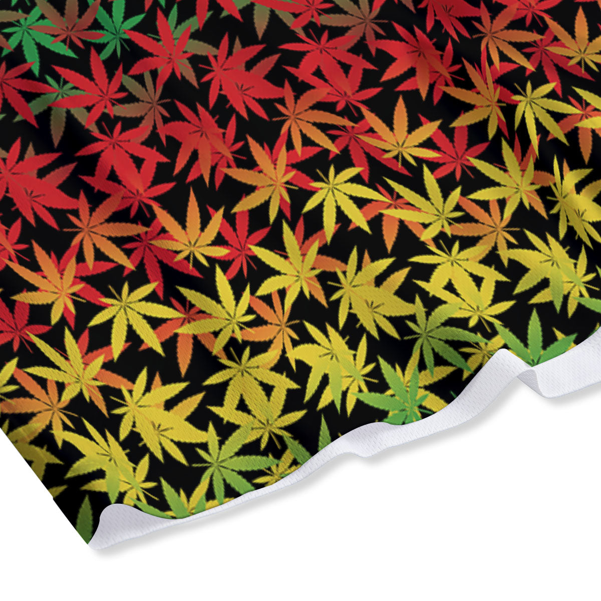 Reggae Hemp Leaves Print Pattern Mesh Shorts-grizzshop