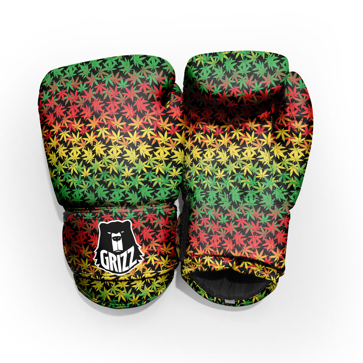 Reggae Hemp Leaves Print Pattern Sparring Gloves-grizzshop