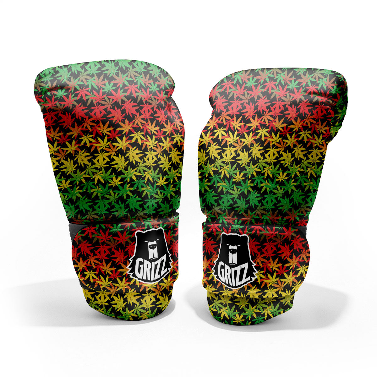 Reggae Hemp Leaves Print Pattern Sparring Gloves-grizzshop