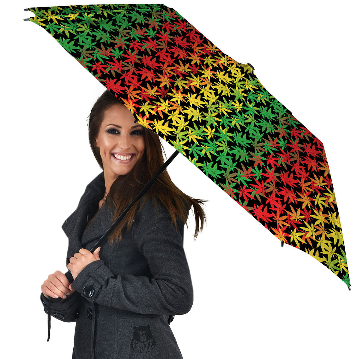 Reggae Hemp Leaves Print Pattern Umbrella-grizzshop