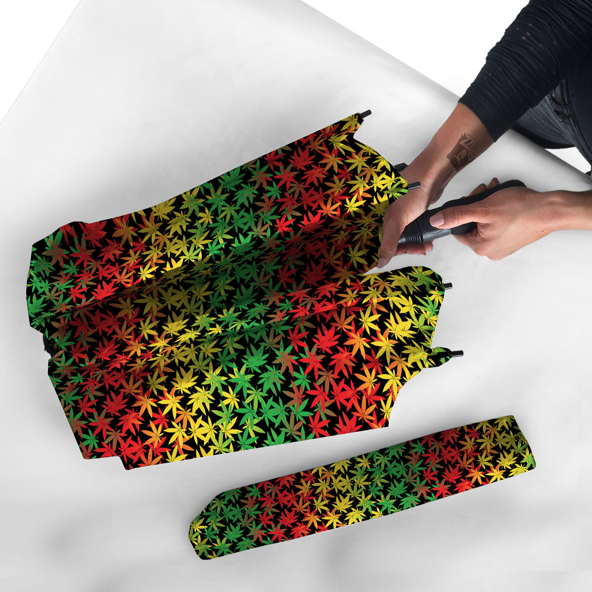 Reggae Hemp Leaves Print Pattern Umbrella-grizzshop