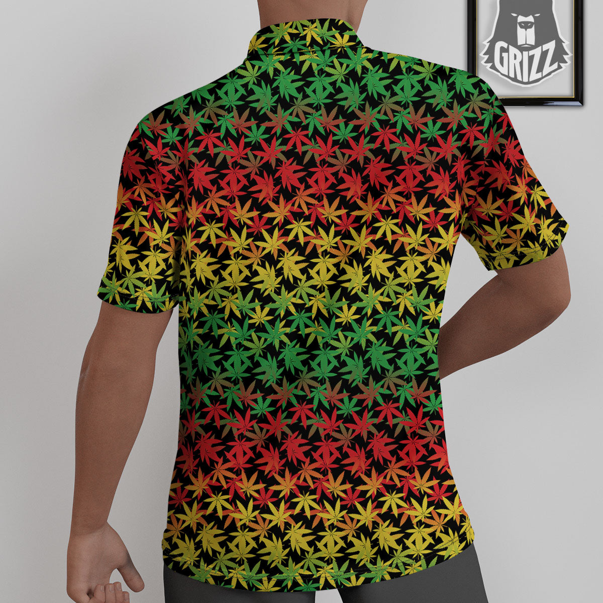 Reggae Hemp Leaves Print Pattern Untucked Shirts-grizzshop