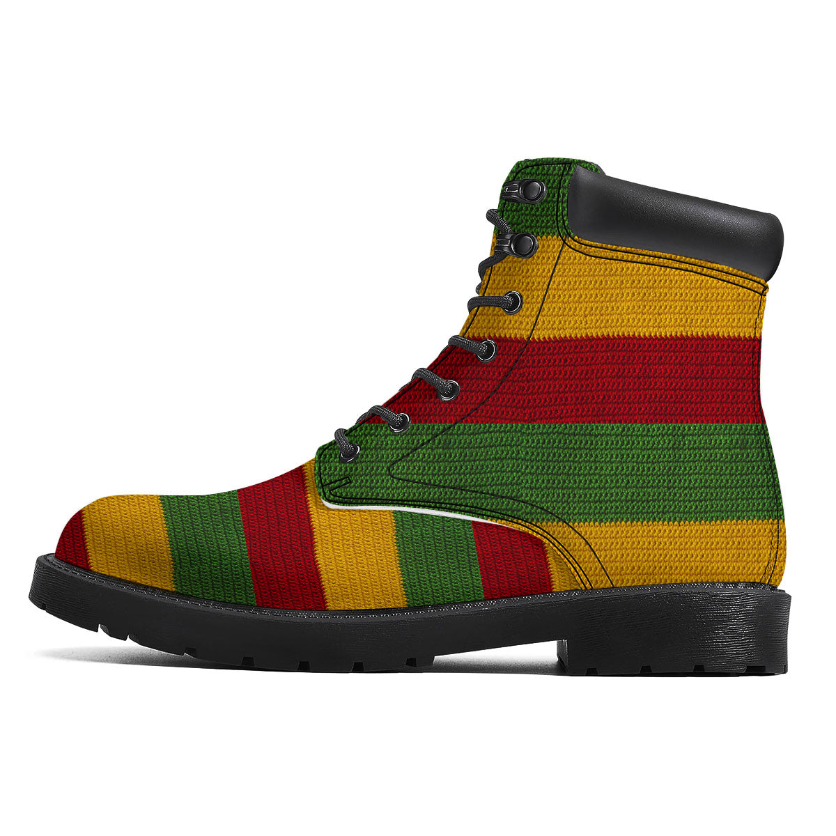Reggae Knitted Print Pattern Boots-grizzshop