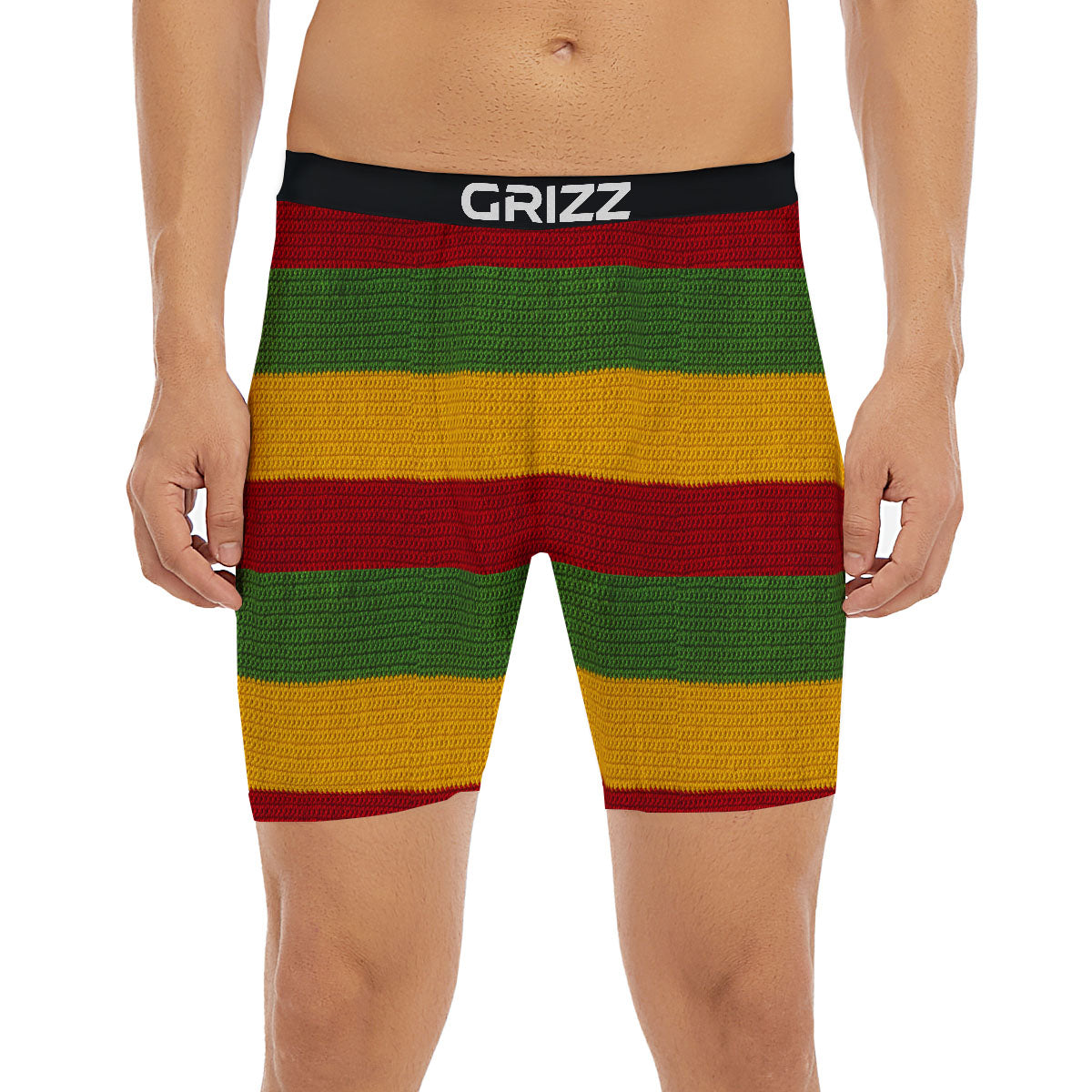 Reggae Knitted Print Pattern Boxer Briefs-grizzshop