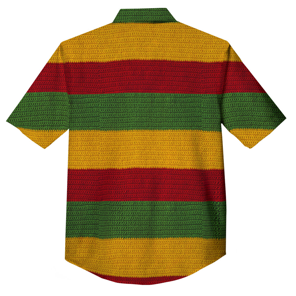 Reggae Knitted Print Pattern Button Up Shirt-grizzshop