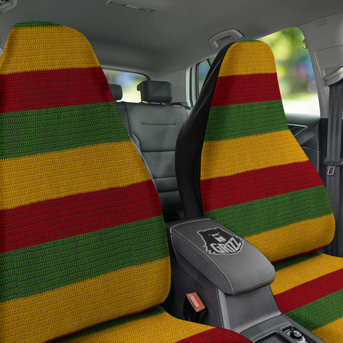 Reggae Knitted Print Pattern Car Seat Covers-grizzshop