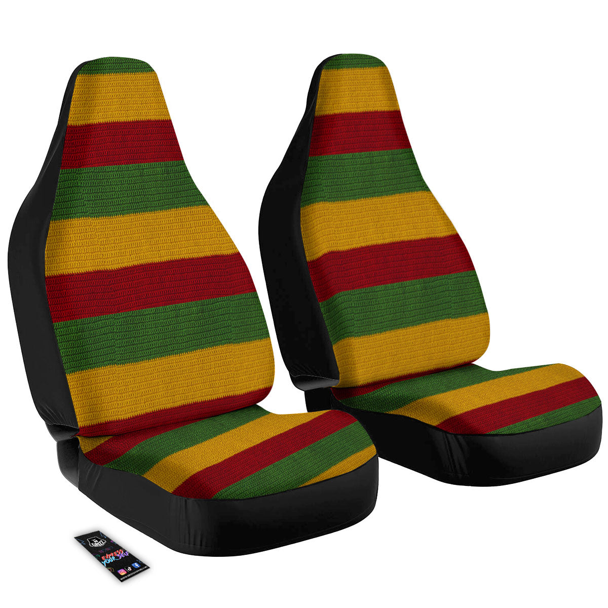 Reggae Knitted Print Pattern Car Seat Covers-grizzshop