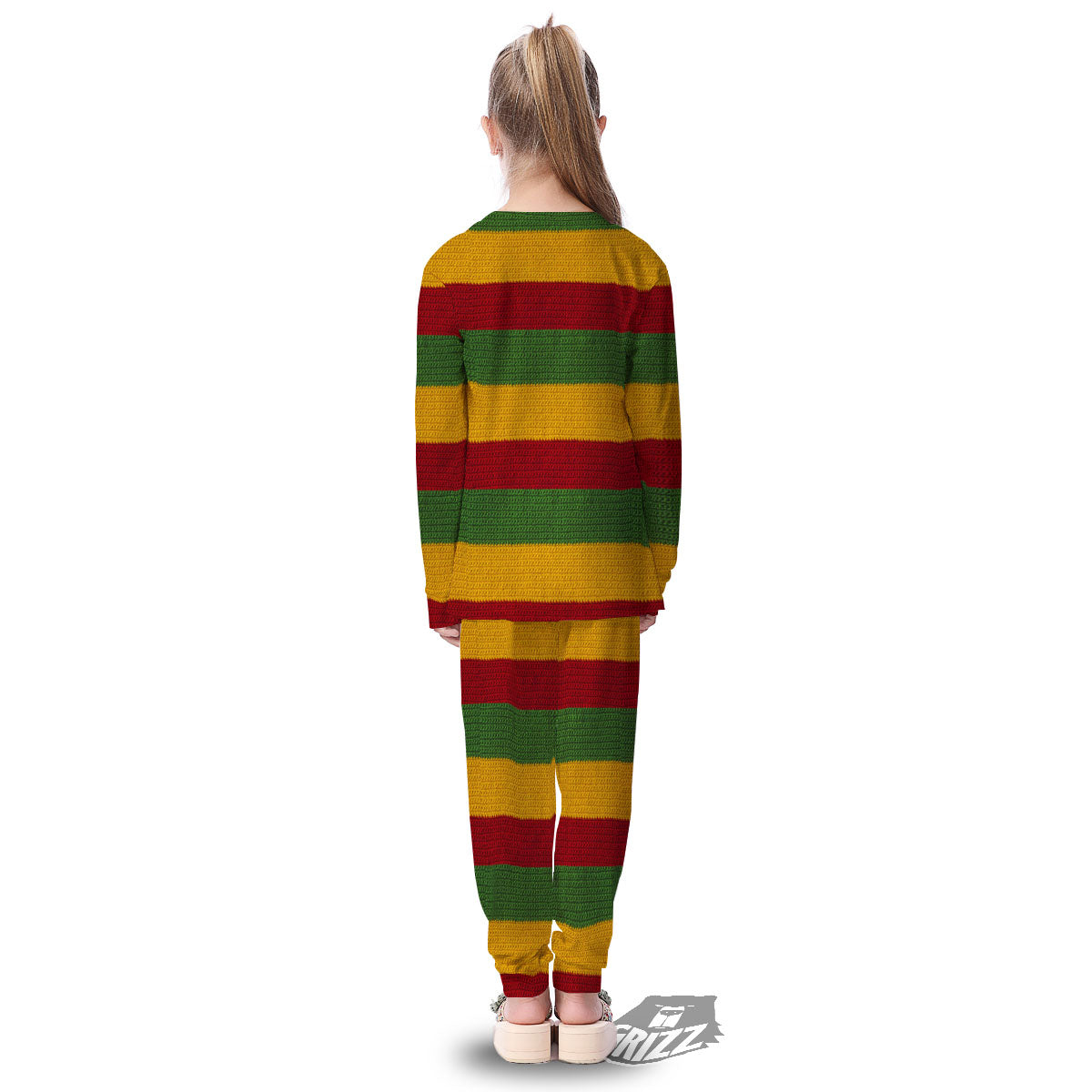 Reggae Knitted Print Pattern Kid's Pajamas-grizzshop