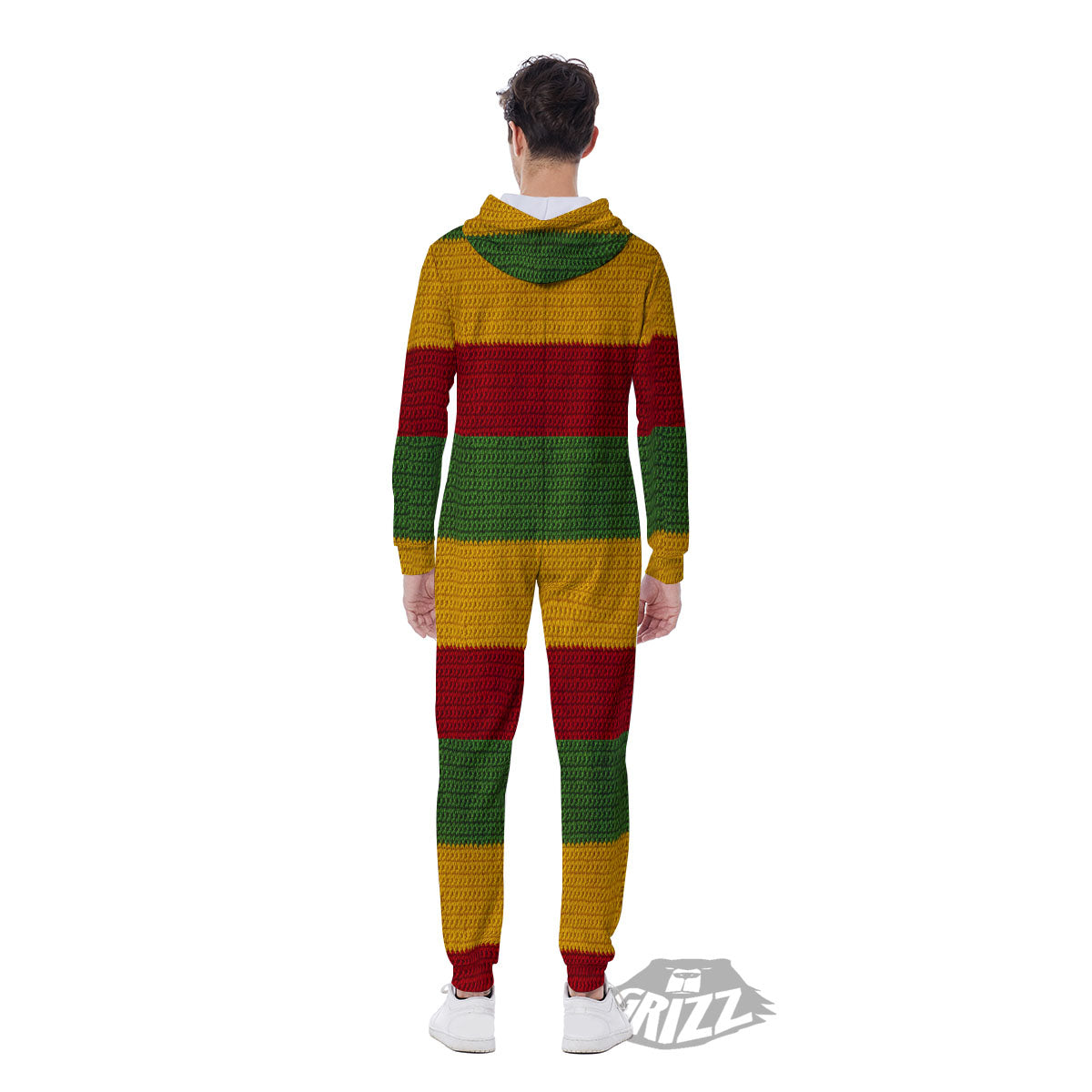 Reggae Knitted Print Pattern Men's Jumpsuit-grizzshop