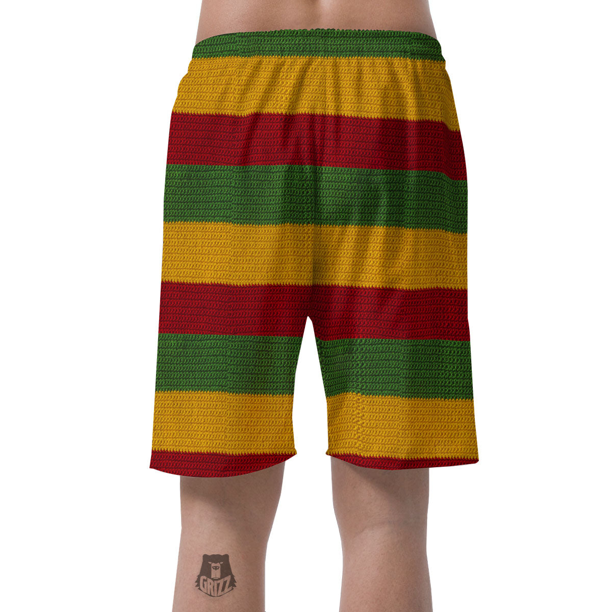 Reggae Knitted Print Pattern Men's Shorts-grizzshop