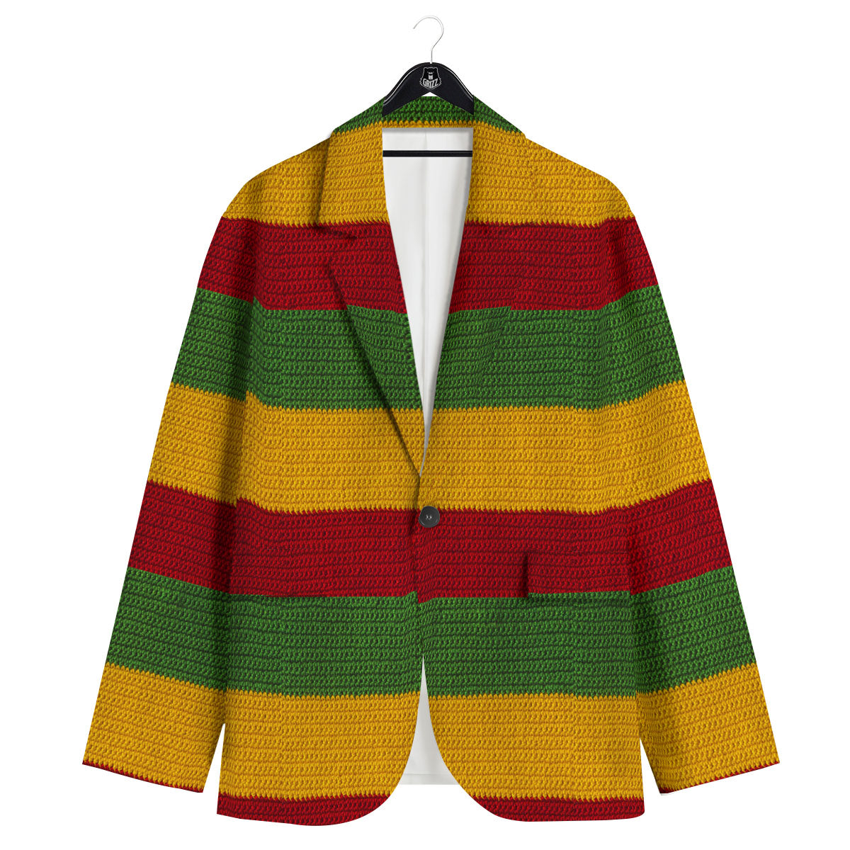 Reggae Knitted Print Pattern Men's Sport Coat-grizzshop