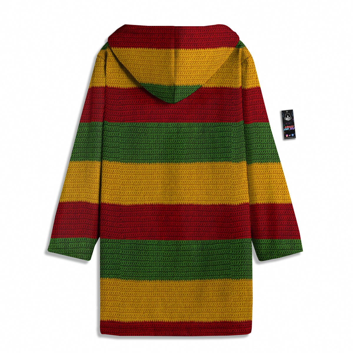 Reggae Knitted Print Pattern Men's Windbreaker Jacket-grizzshop