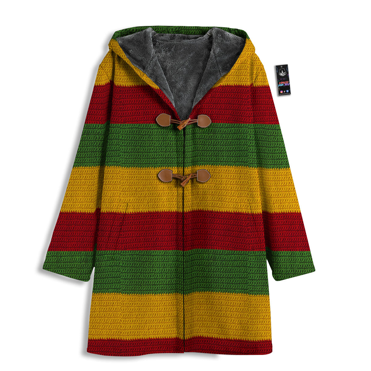 Reggae Knitted Print Pattern Men's Windbreaker Jacket-grizzshop