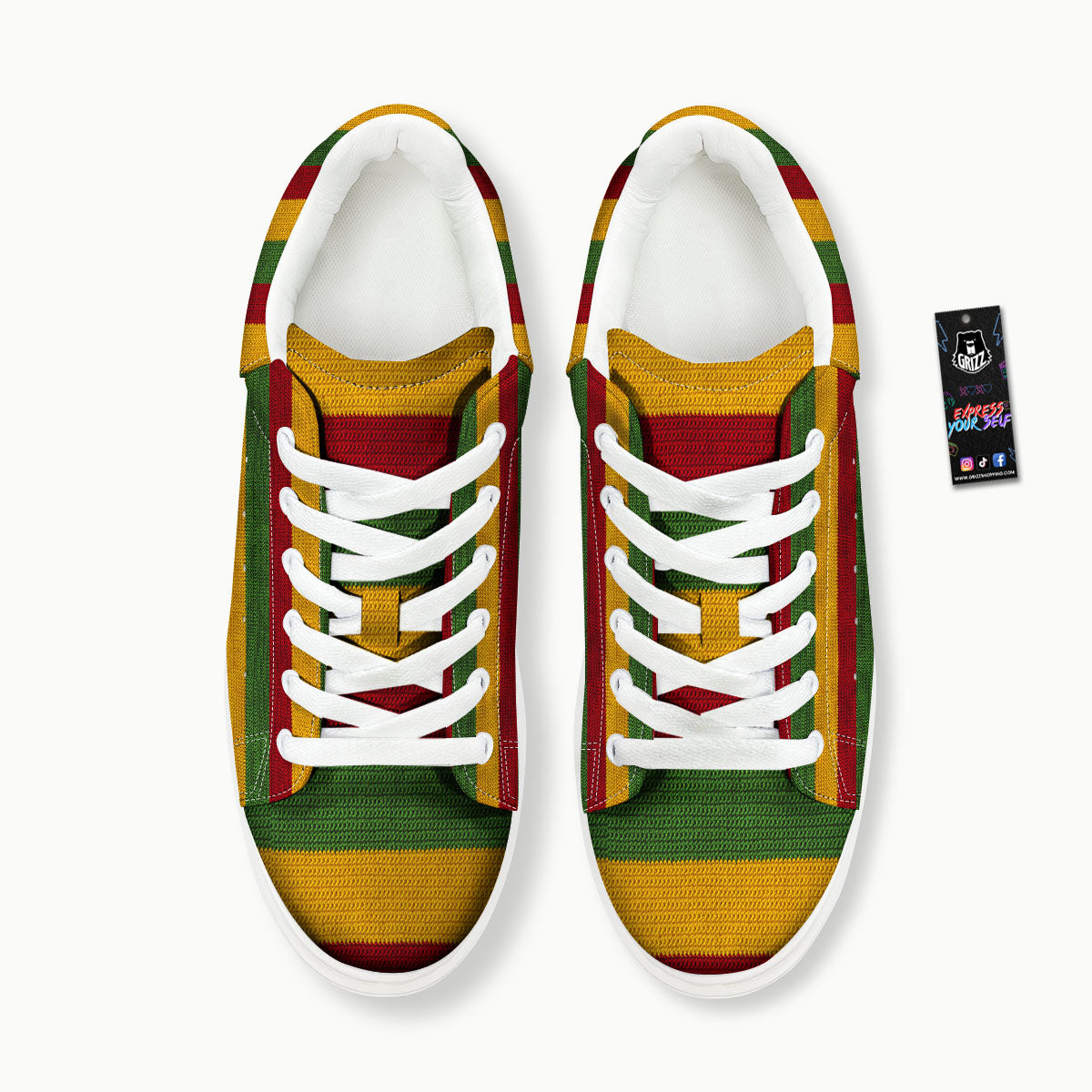 Reggae Knitted Print Pattern Platform Shoes-grizzshop
