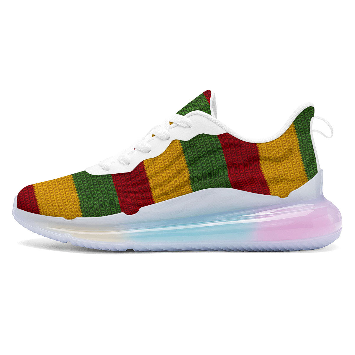 Reggae Knitted Print Pattern Running Sneakers-grizzshop