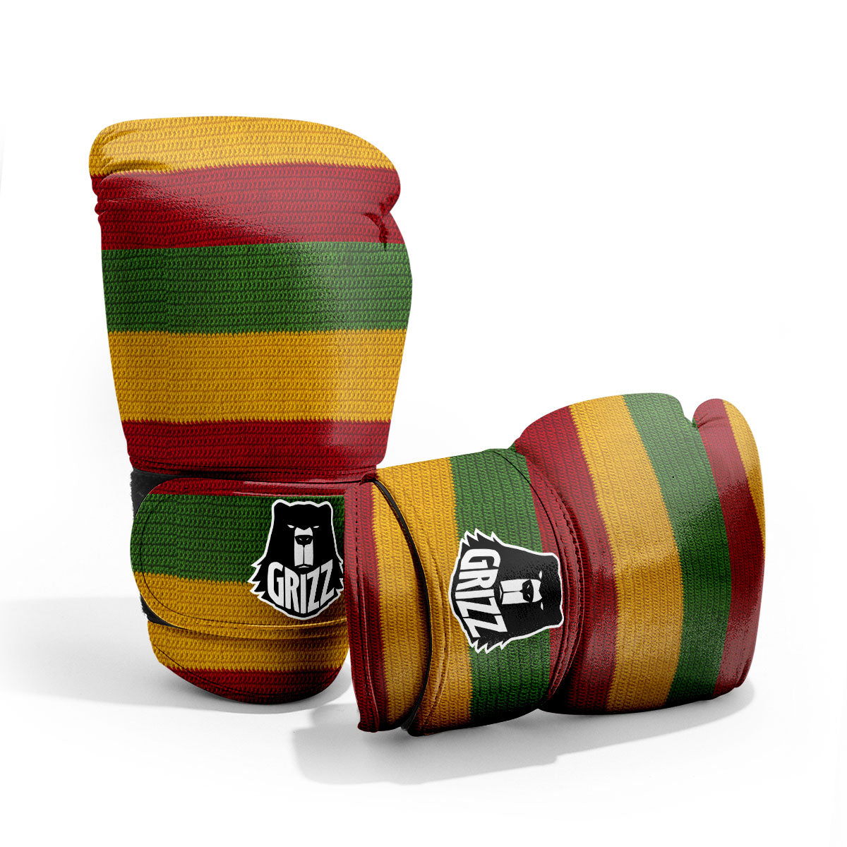 Reggae Knitted Print Pattern Sparring Gloves-grizzshop