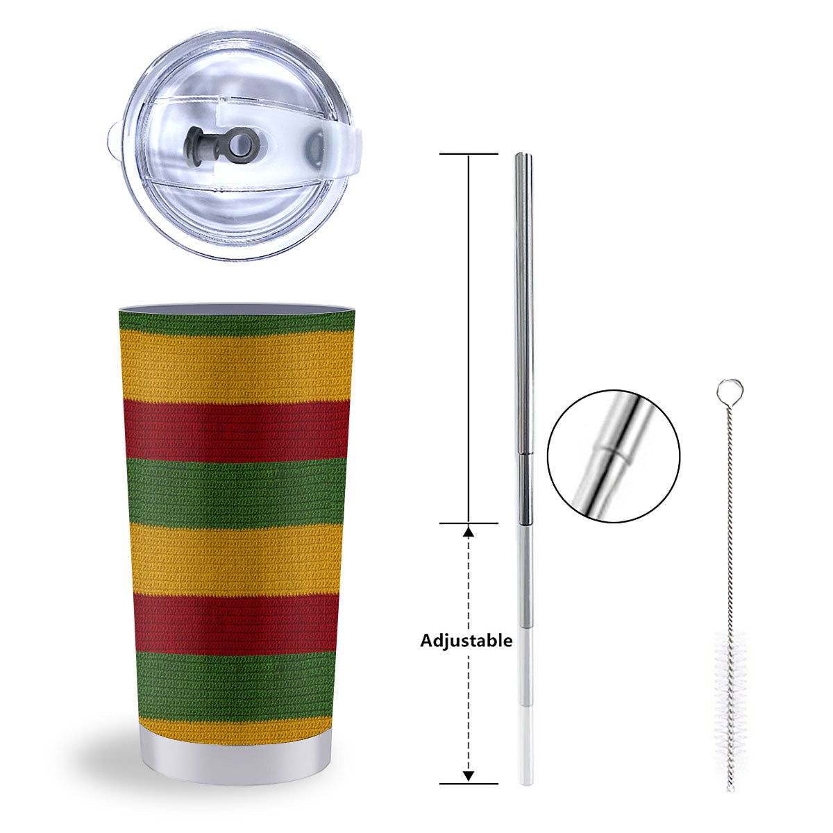 Reggae Knitted Print Pattern Tumbler-grizzshop