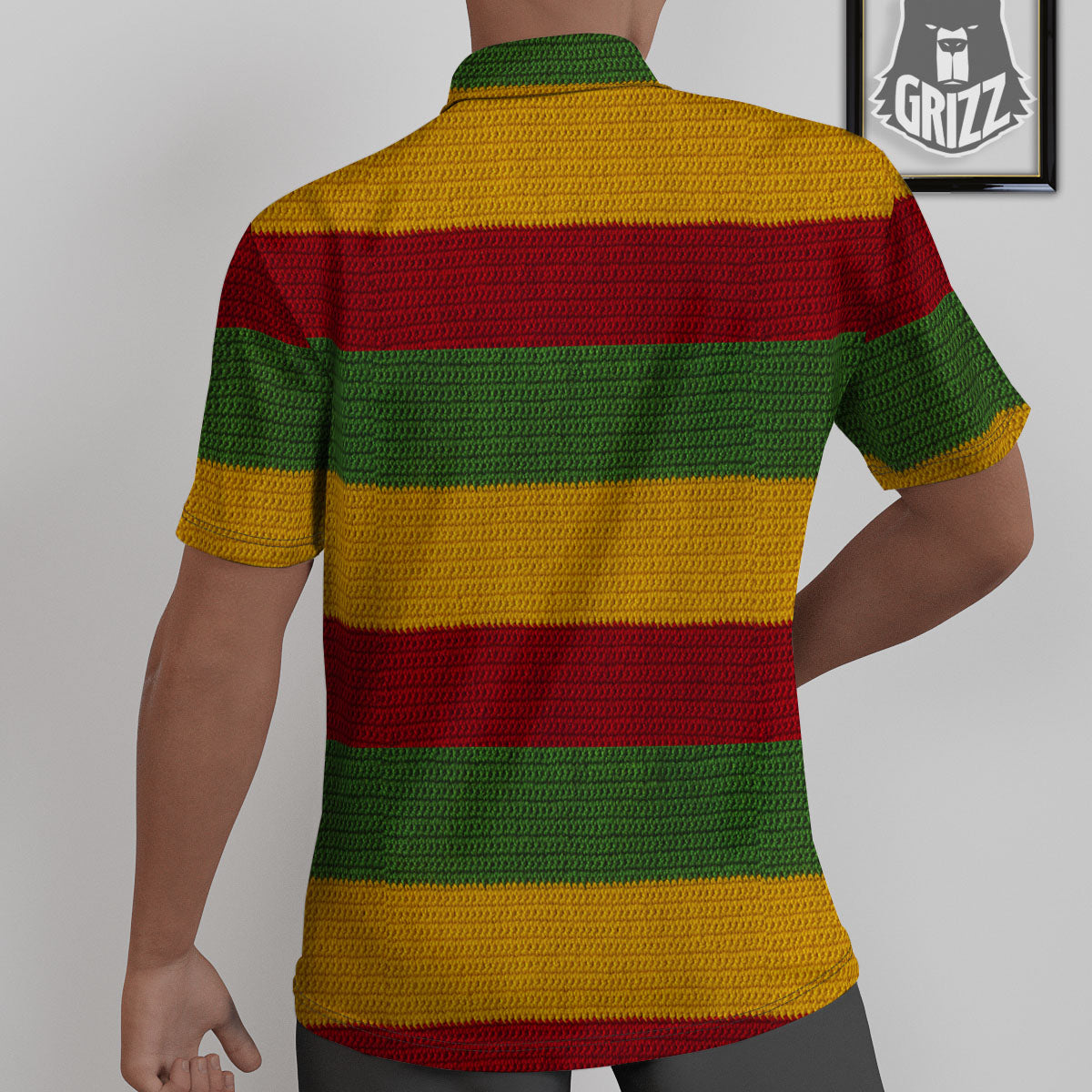 Reggae Knitted Print Pattern Untucked Shirts-grizzshop