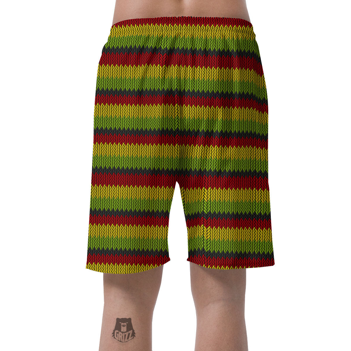 Reggae Knitted Style Print Pattern Men's Shorts-grizzshop