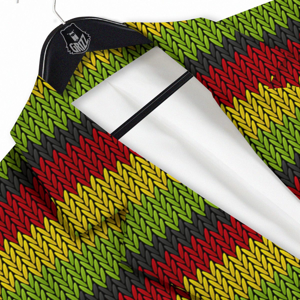 Reggae Knitted Style Print Pattern Men's Sport Coat-grizzshop