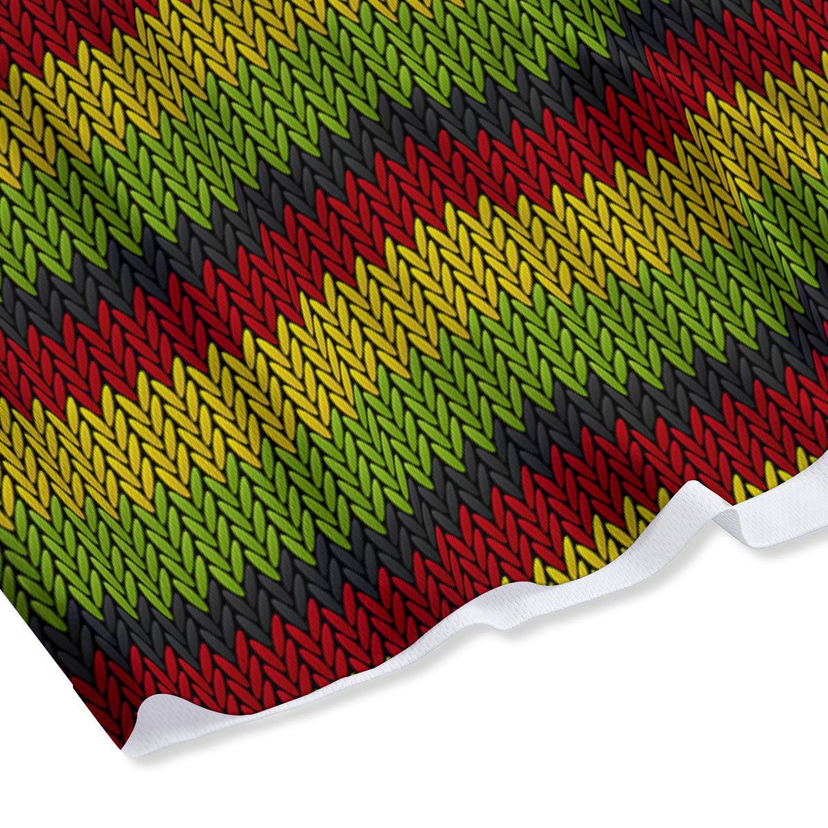 Reggae Knitted Style Print Pattern Mesh Shorts-grizzshop