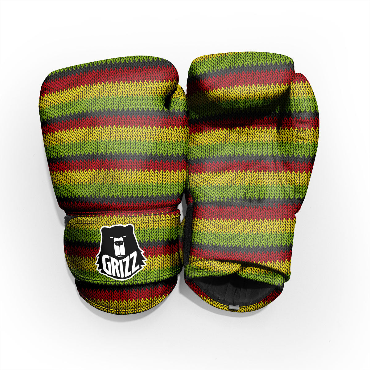 Reggae Knitted Style Print Pattern Sparring Gloves-grizzshop