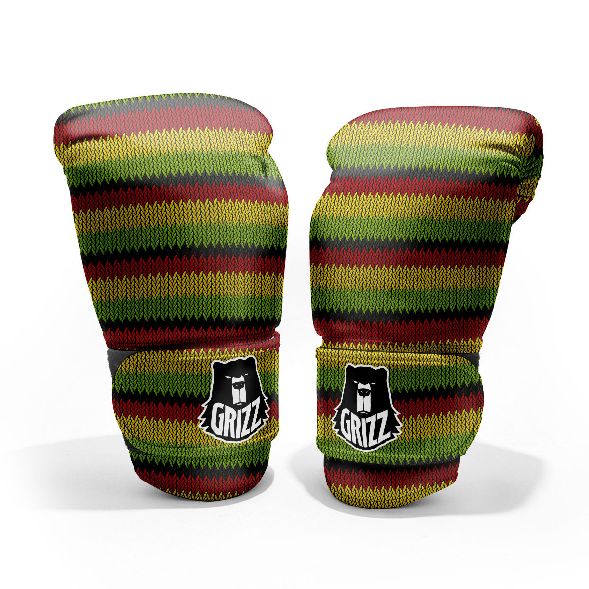 Reggae Knitted Style Print Pattern Sparring Gloves-grizzshop