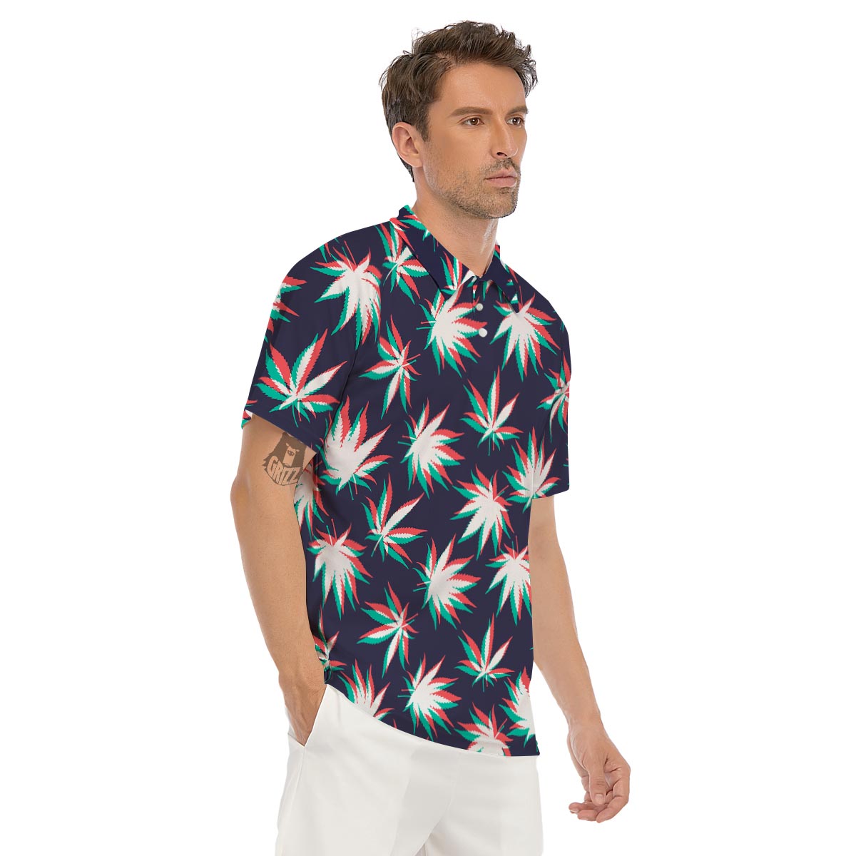 Reggae Leaf Psychedelic Men's Golf Shirts-grizzshop