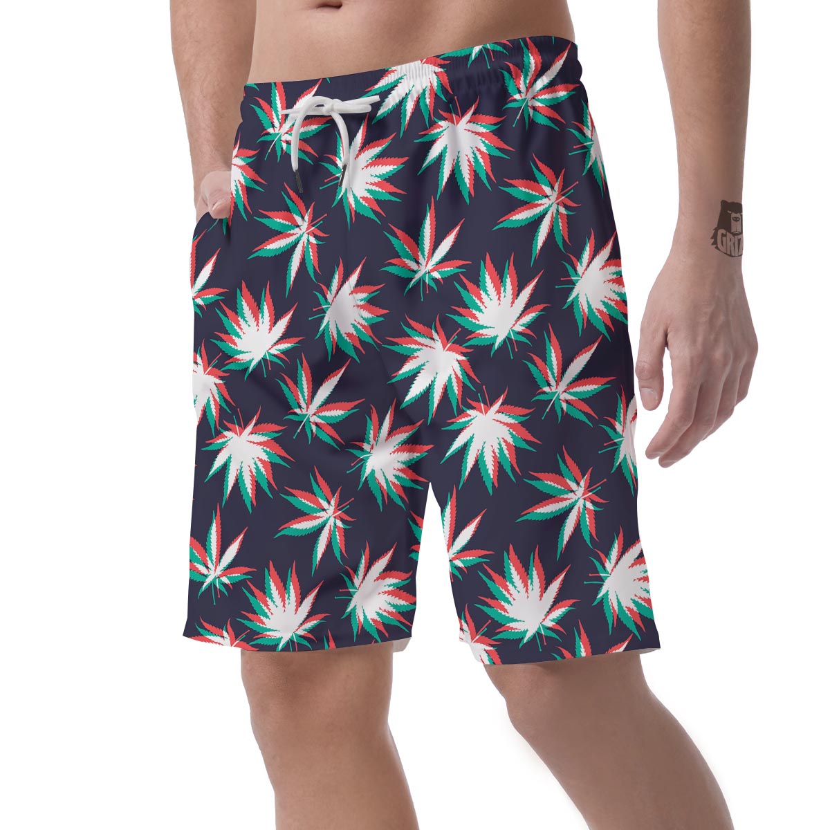 Reggae Leaf Psychedelic Men's Shorts-grizzshop