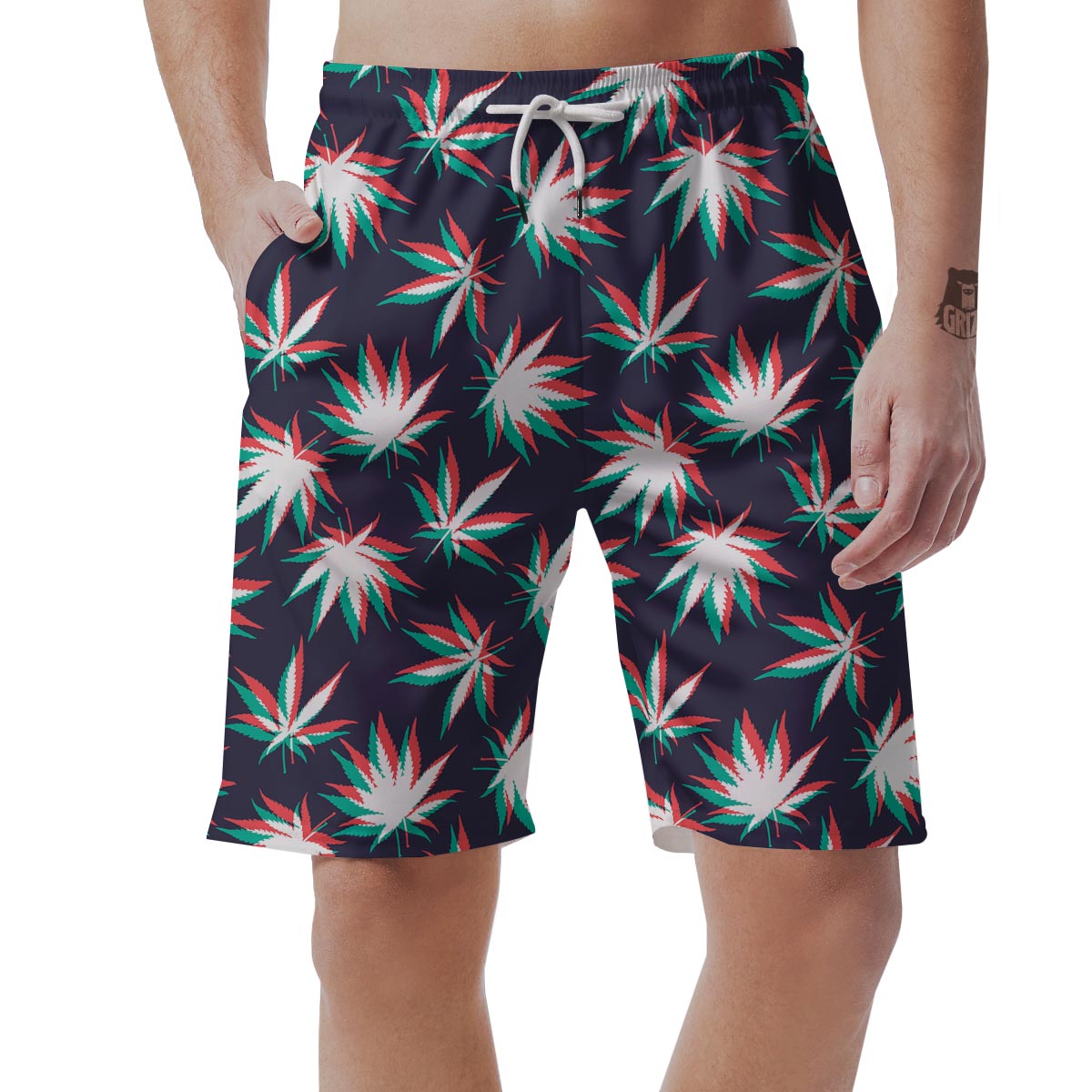 Reggae Leaf Psychedelic Men's Shorts-grizzshop