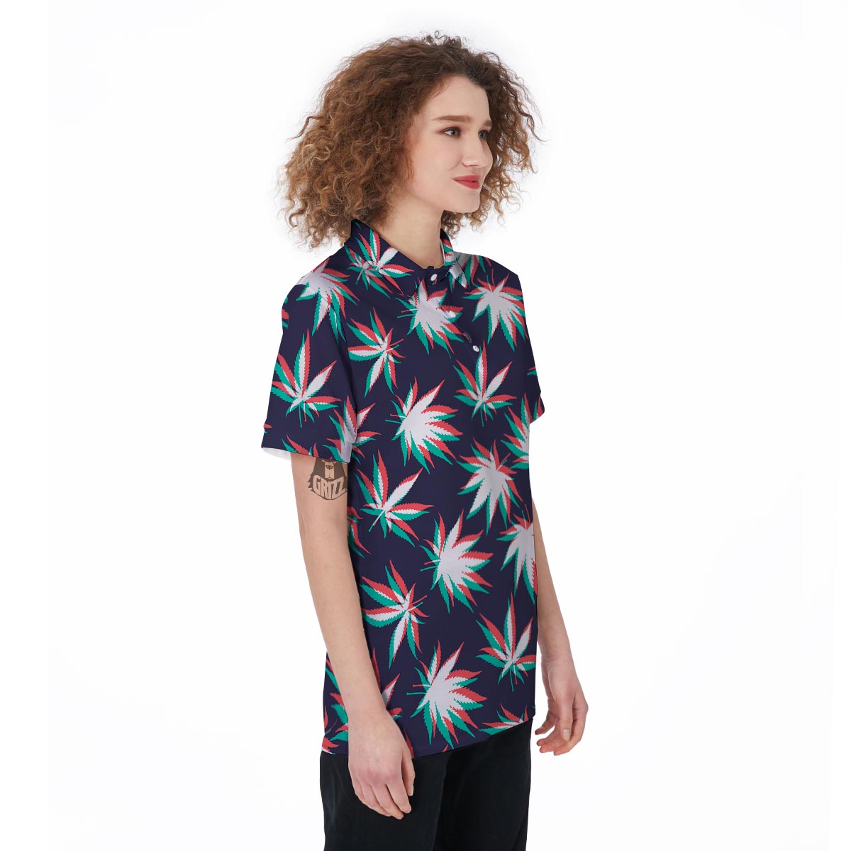 Reggae Leaf Psychedelic Women's Golf Shirts-grizzshop