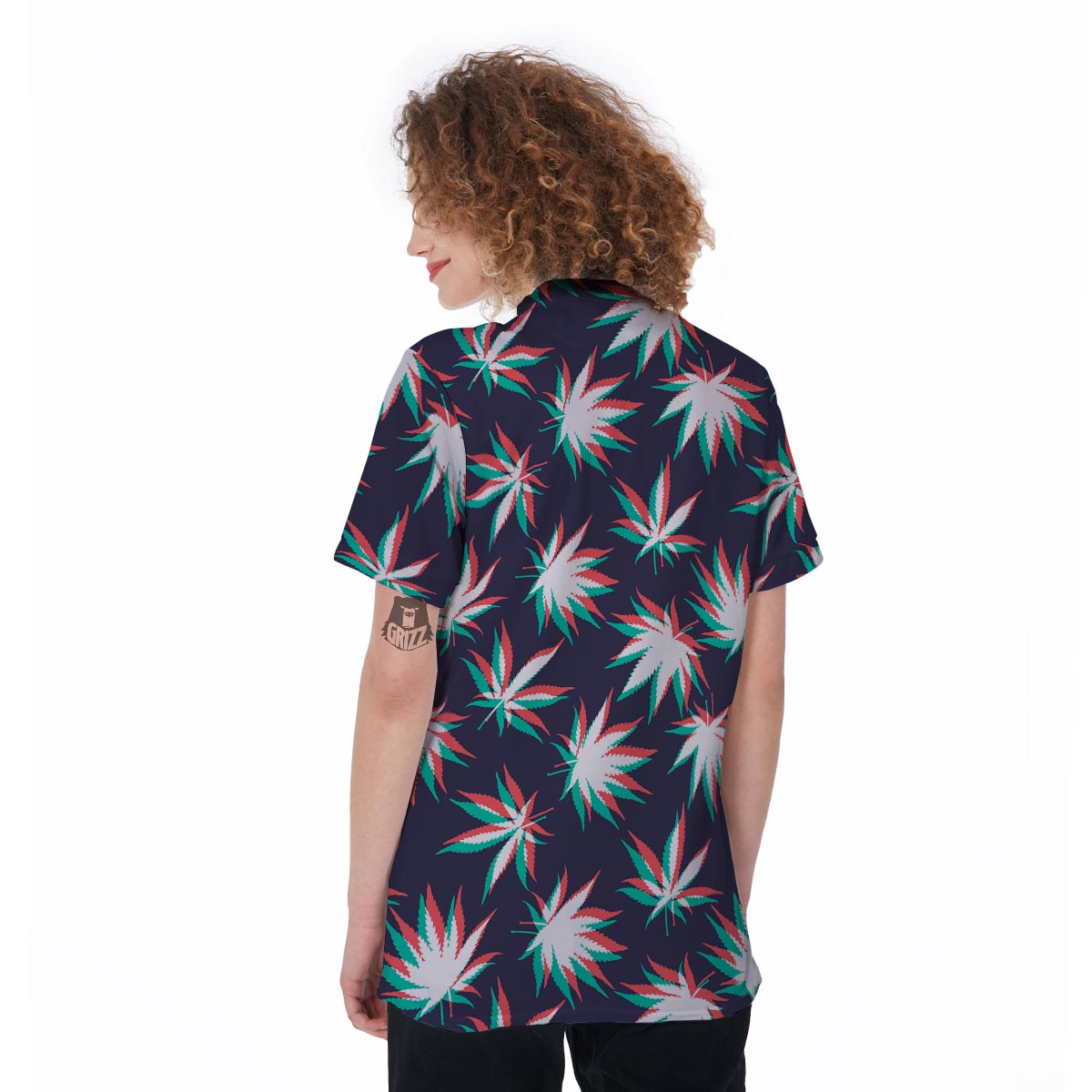 Reggae Leaf Psychedelic Women's Golf Shirts-grizzshop