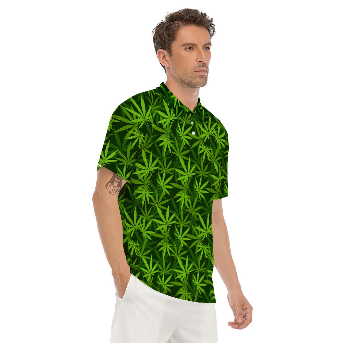 Reggae Leaf Rasta Men's Golf Shirts-grizzshop