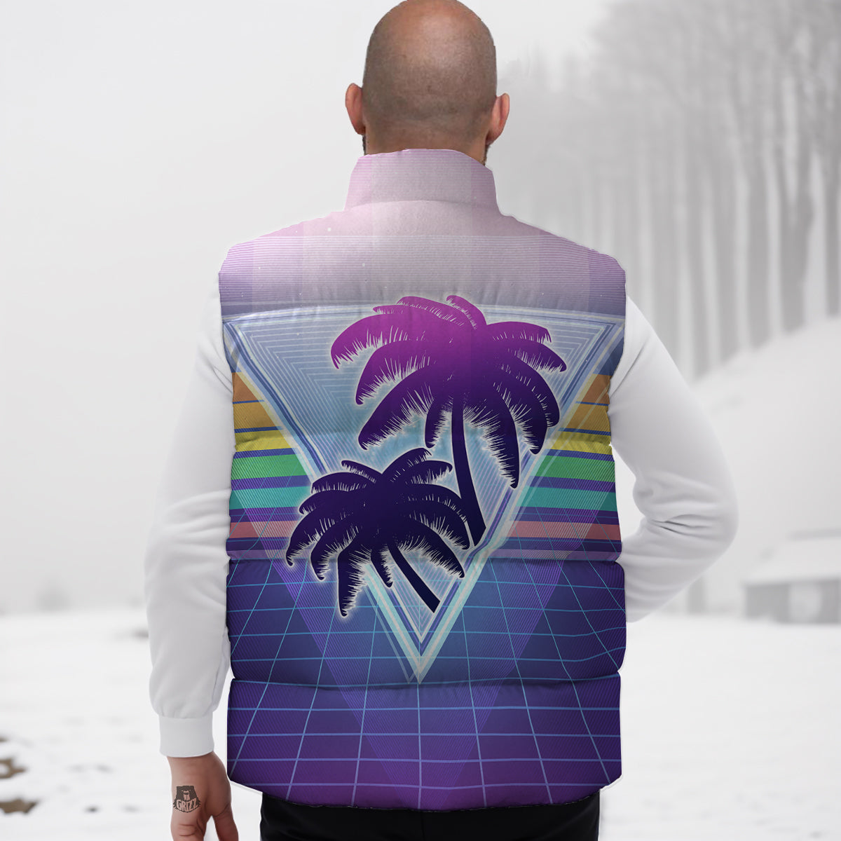 Reggae Rasta Pattern Print Down Vest-grizzshop