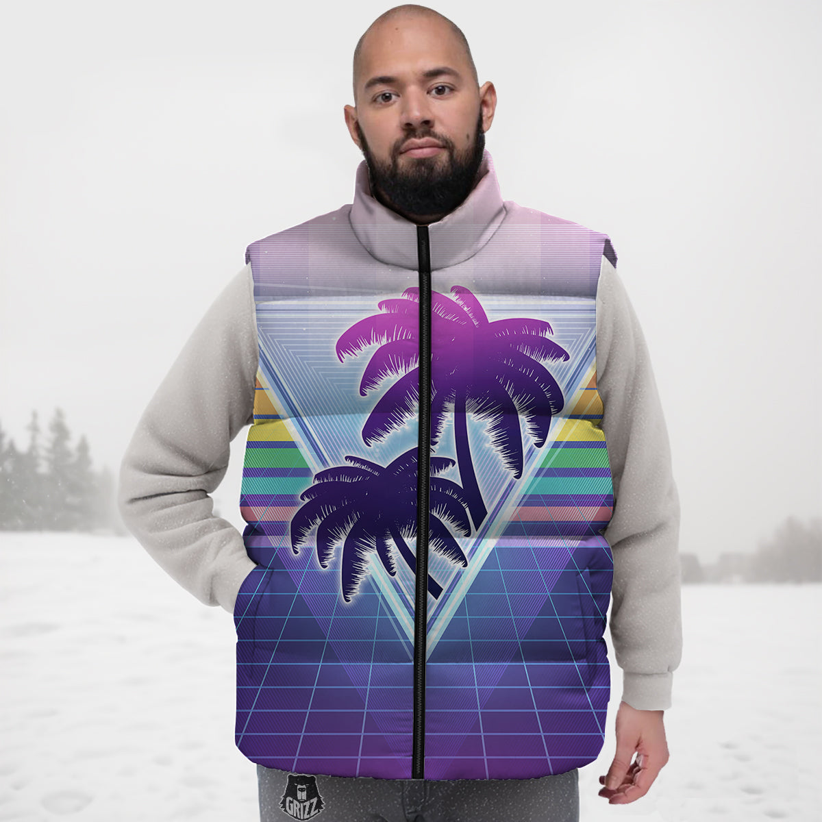 Reggae Rasta Pattern Print Down Vest-grizzshop