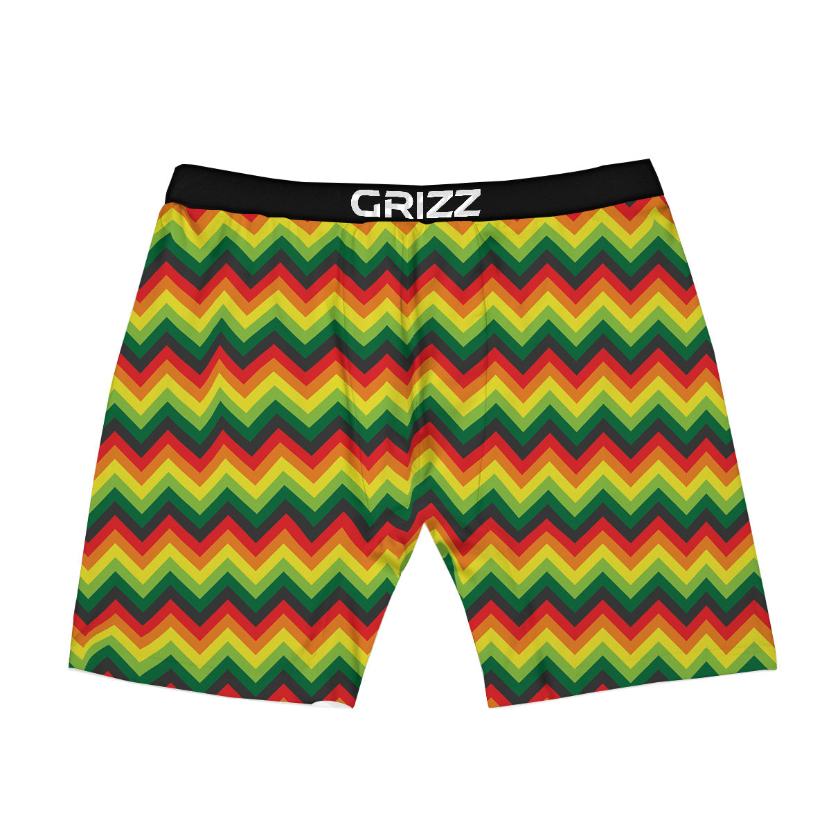 Reggae Zig Zag Print Pattern Boxer Briefs-grizzshop
