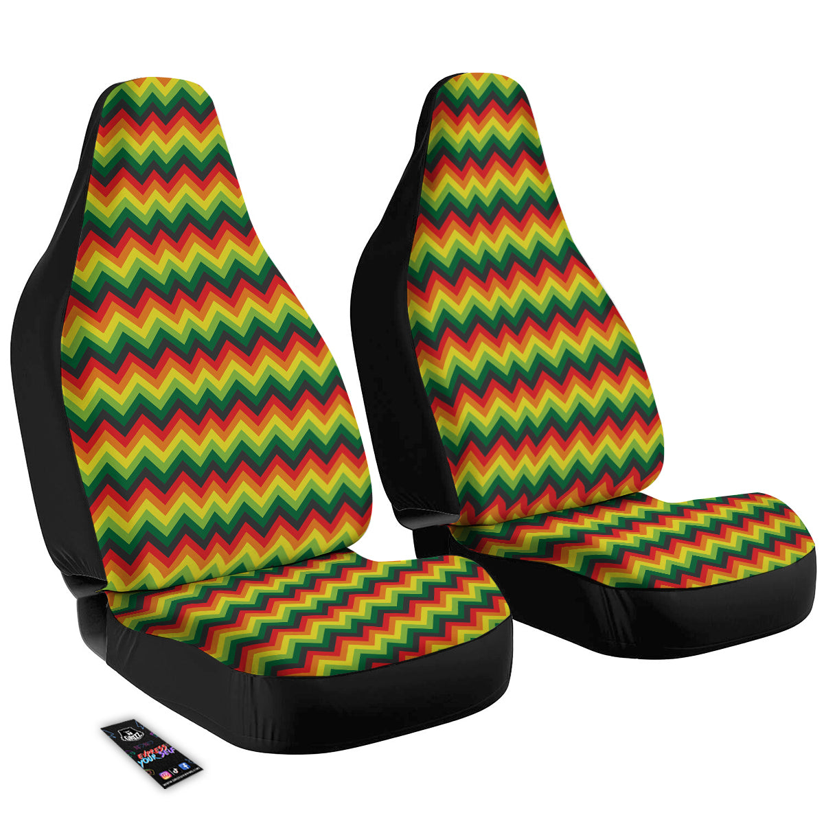 Reggae Zig Zag Print Pattern Car Seat Covers-grizzshop