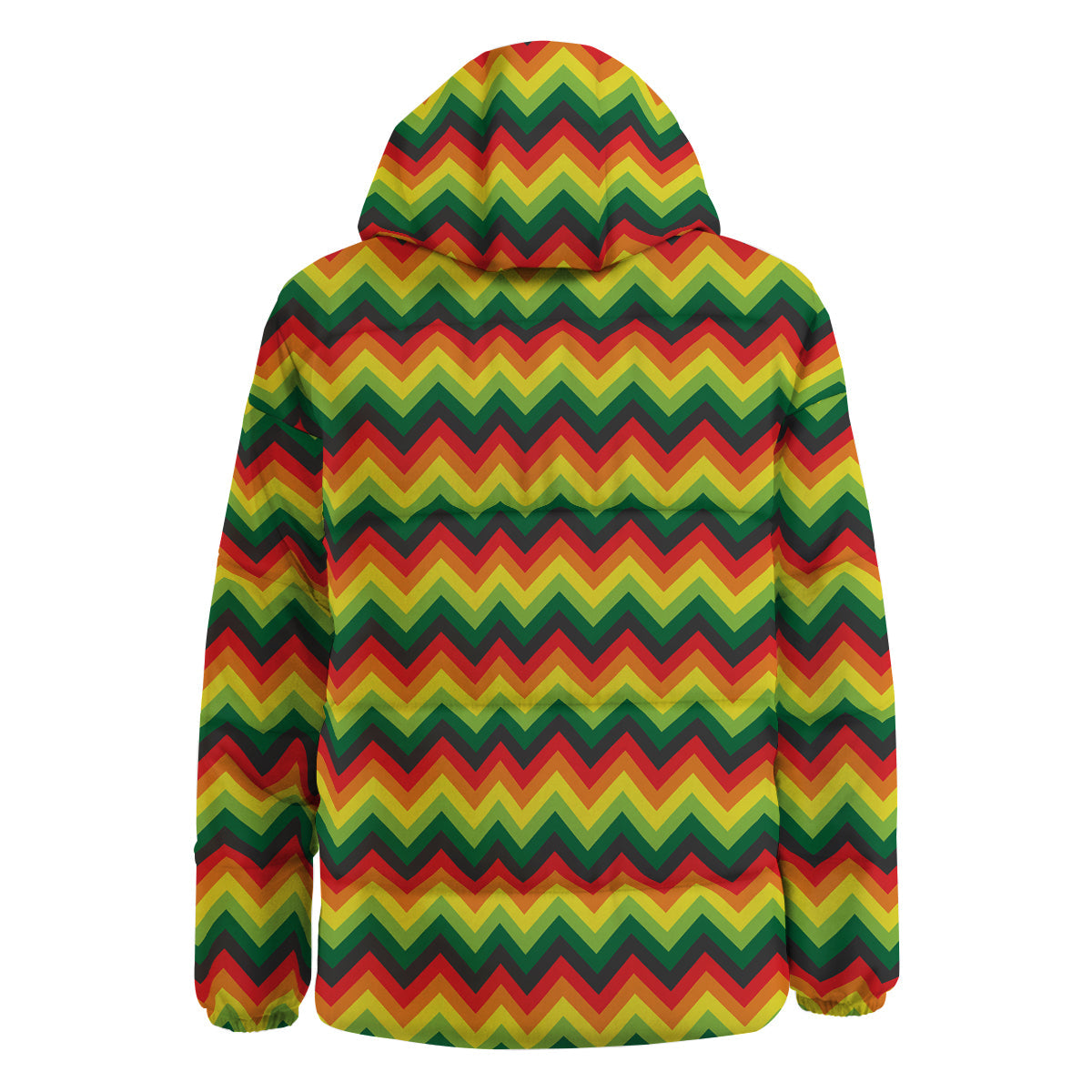 Reggae Zig Zag Print Pattern Down Jacket-grizzshop