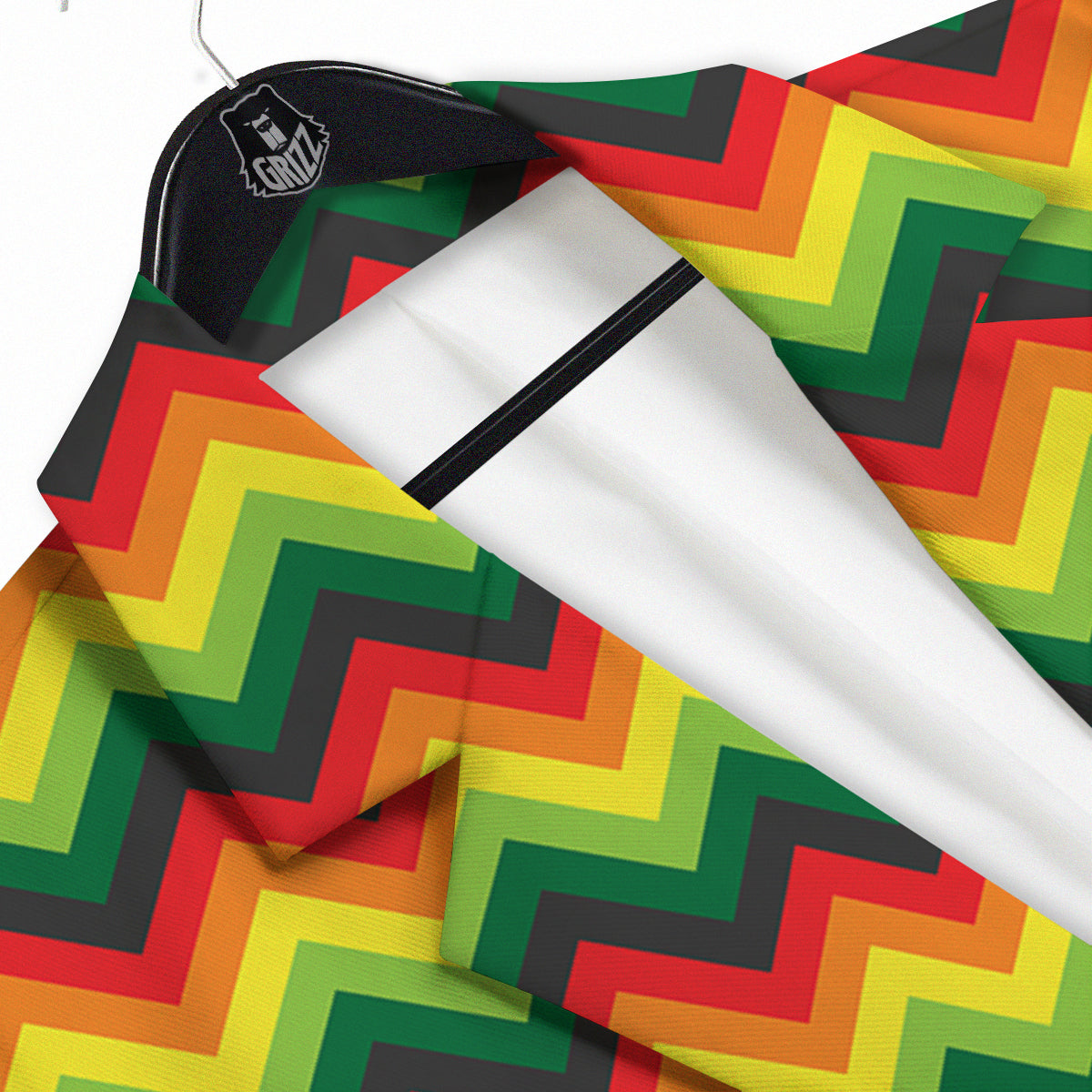 Reggae Zig Zag Print Pattern Men's Sport Coat-grizzshop