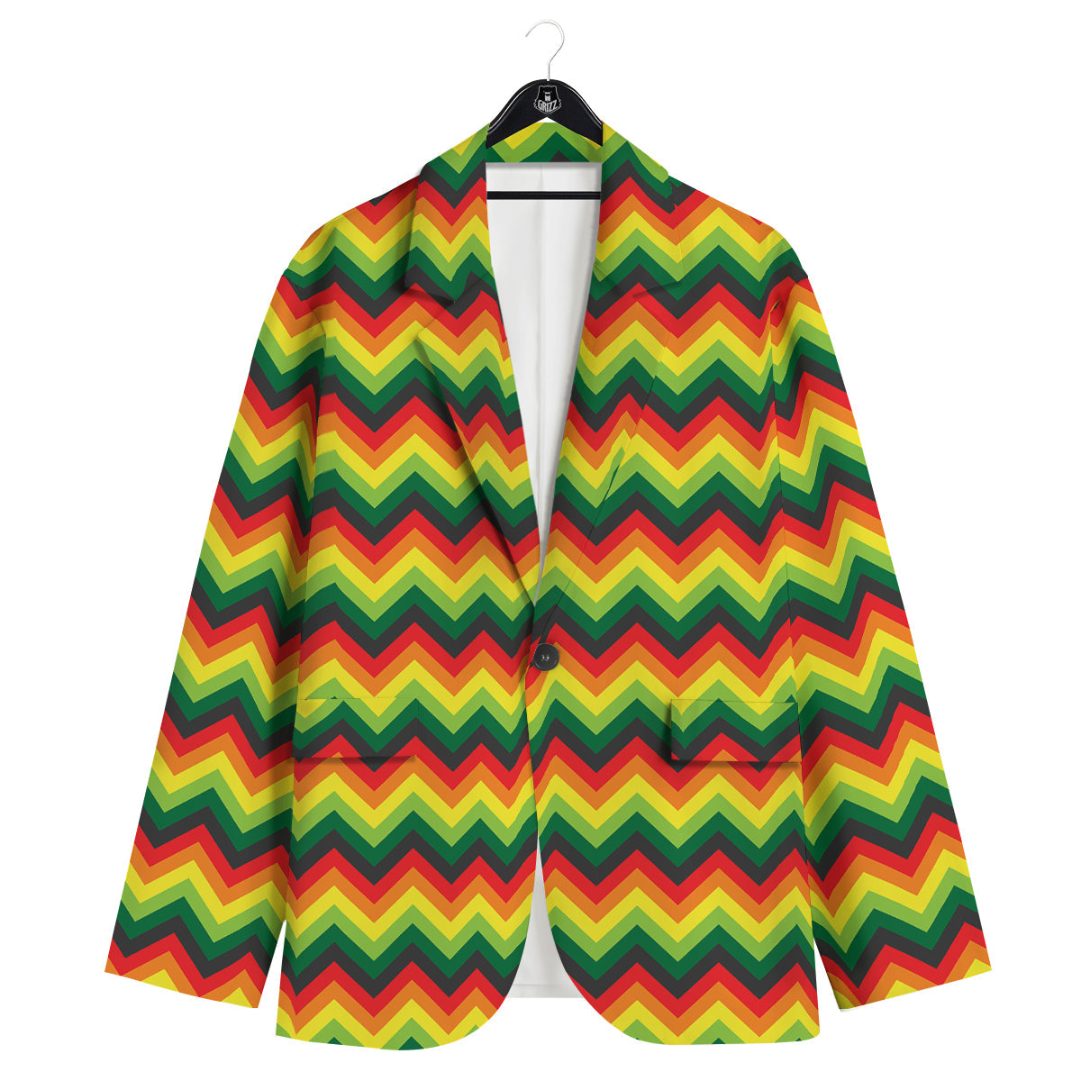 Reggae Zig Zag Print Pattern Men's Sport Coat-grizzshop
