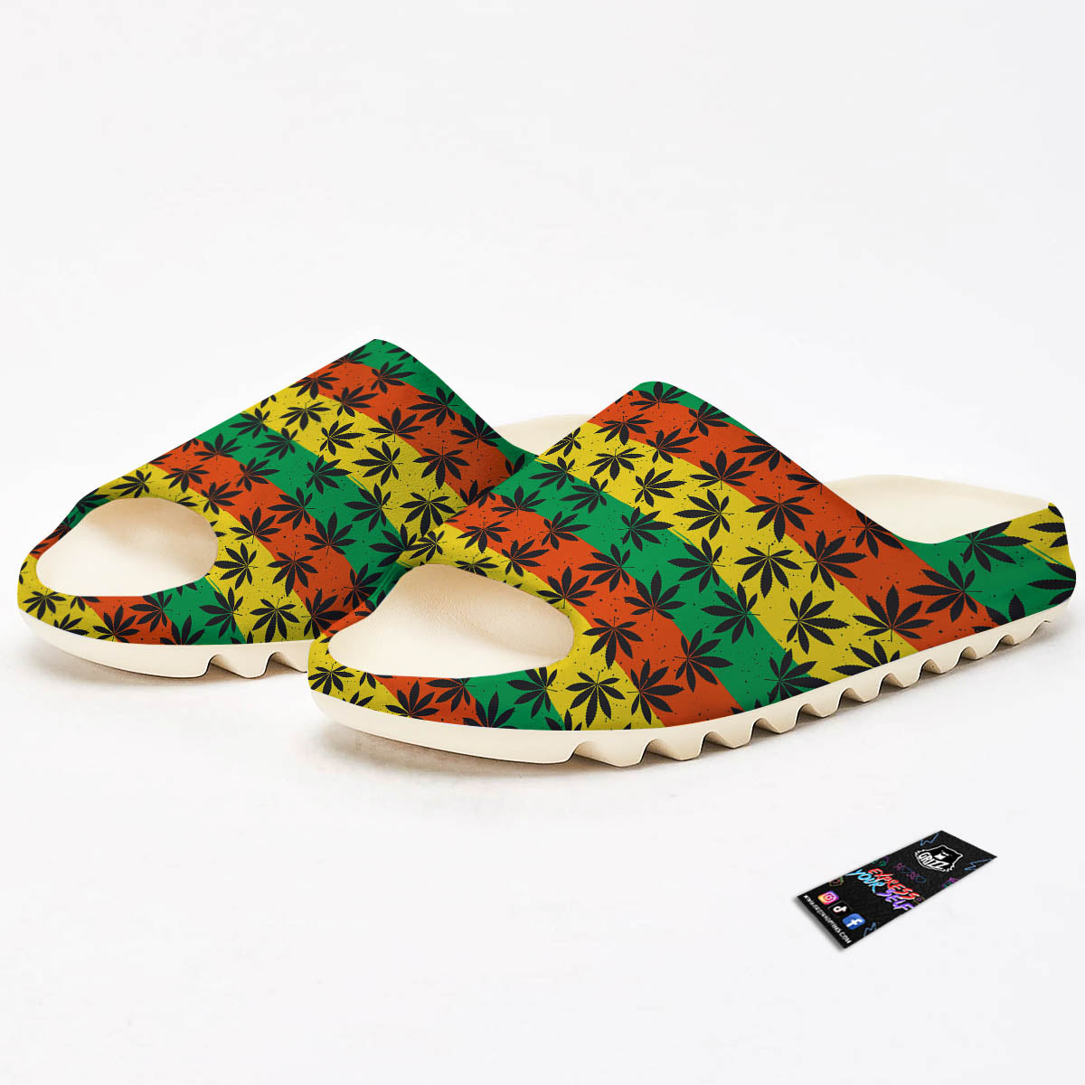 Reggae Hemp Leaves Classic Print Pattern Sandals-grizzshop