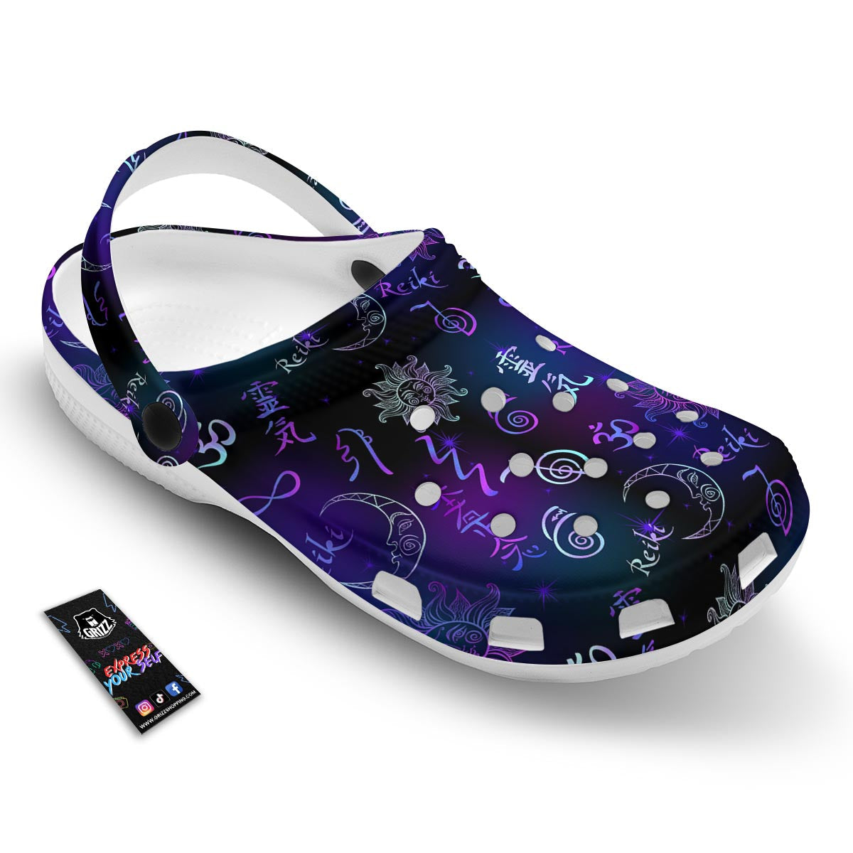 Reiki Energy Print Pattern Clog-grizzshop