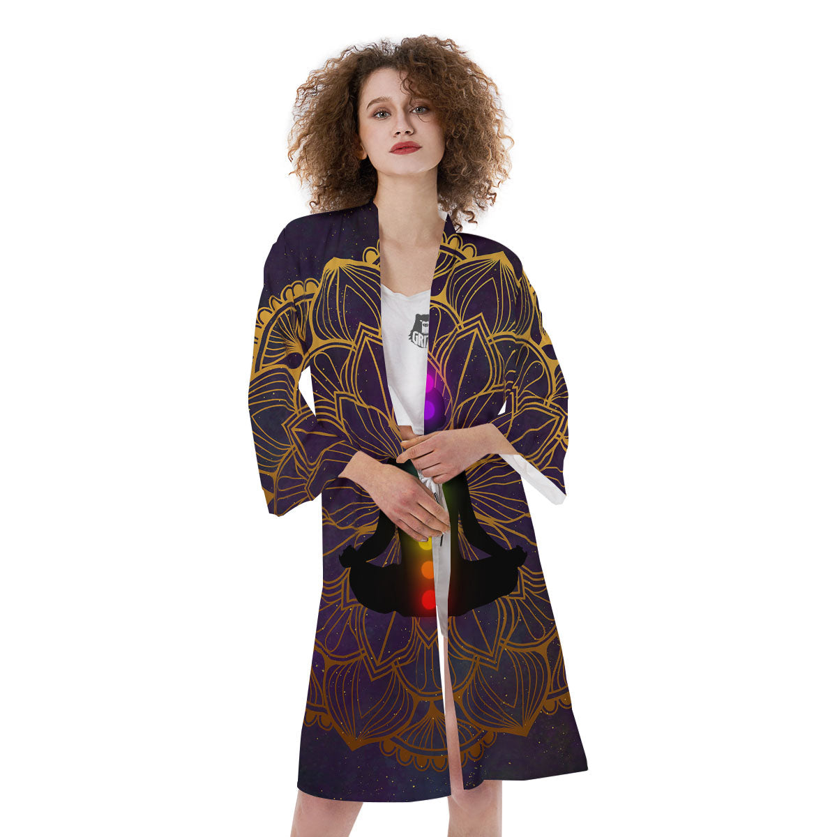 Reiki Golden Print Kimono-grizzshop