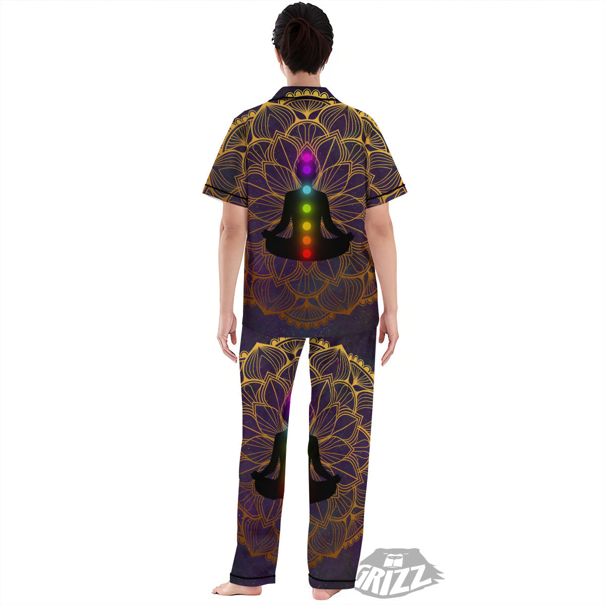 Reiki Golden Print Women's Pajamas Set-grizzshop