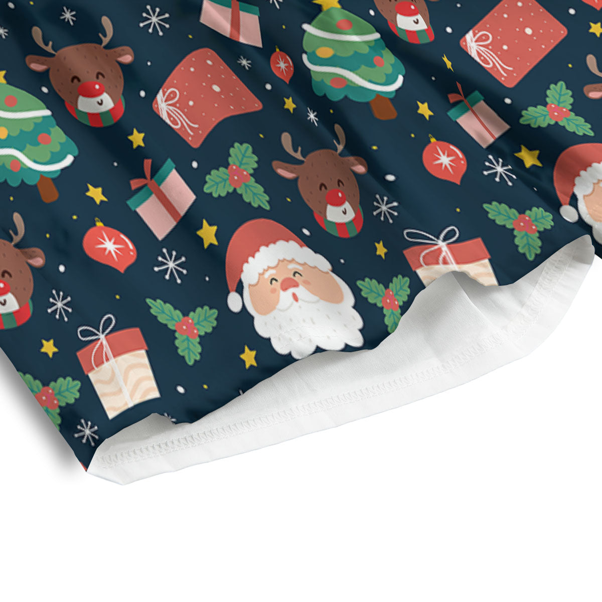 Reindeer Christmas Santa Print Pattern Men's Athletic Shorts