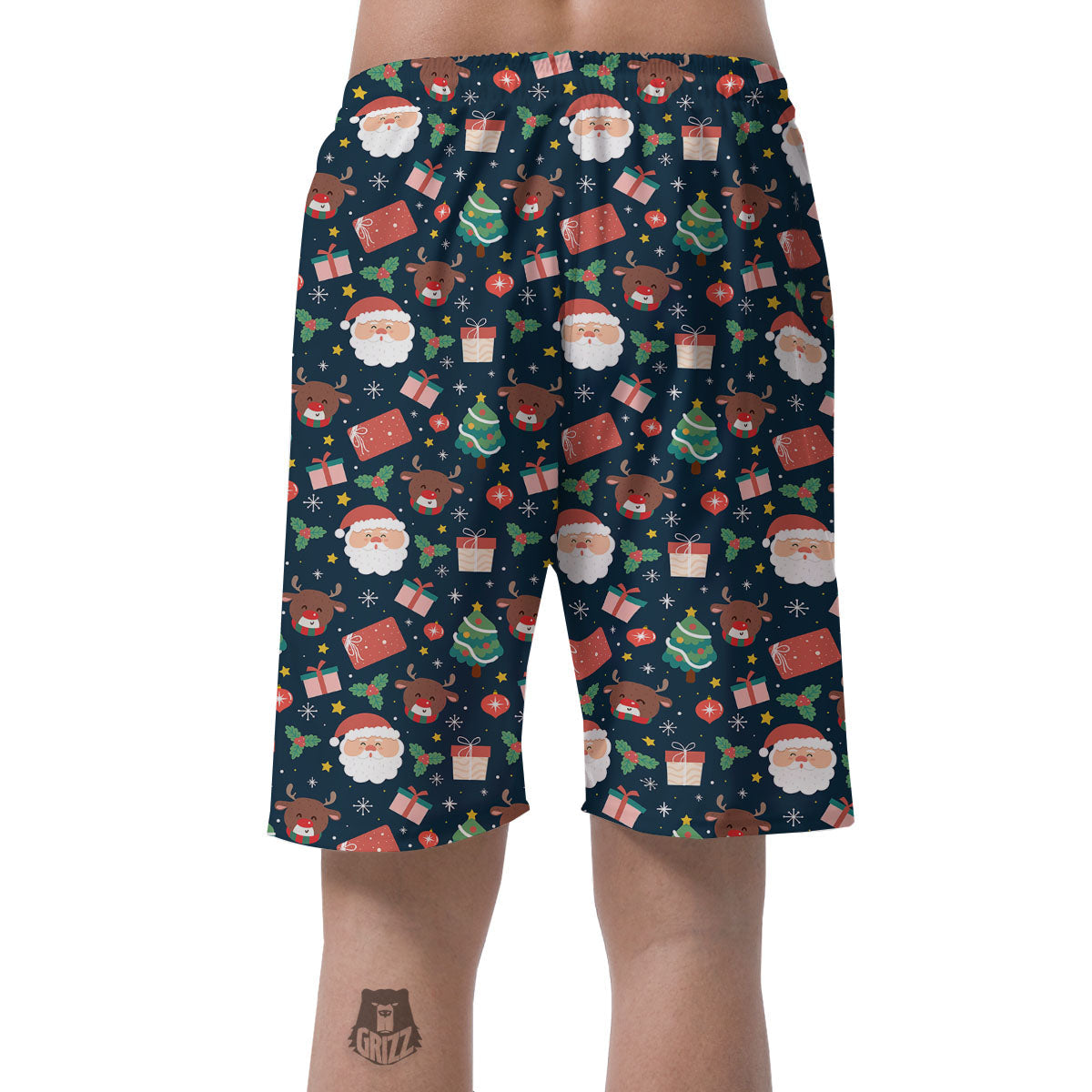 Reindeer Christmas Santa Print Pattern Men's Shorts-grizzshop