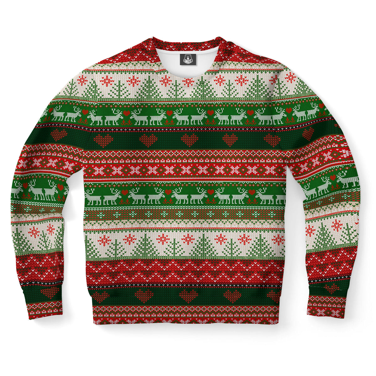 Reindeer In Love Pattern Ugly Christmas Sweater-grizzshop