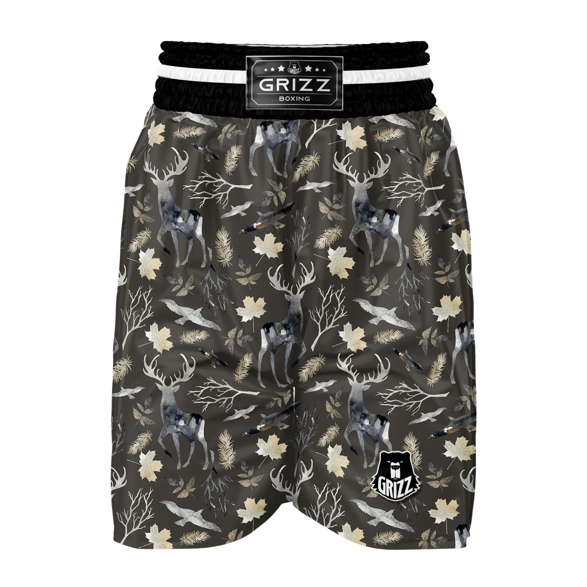 Reindeer Pattern Print Boxing Shorts-grizzshop